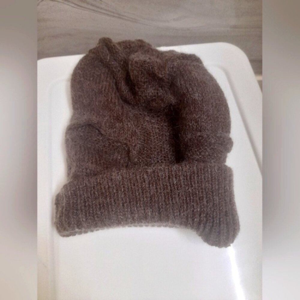 Fratelli Talli - Womens Mohair/Wool Hat/Toque - Dark Gray - O/S